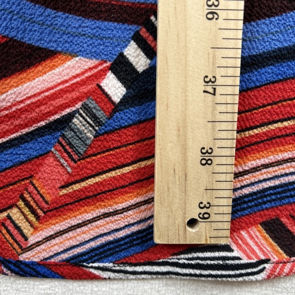 Mishca High Low Blouse Multicolor Striped Button Down Long Slv Women's Large - Picture 7 of 9